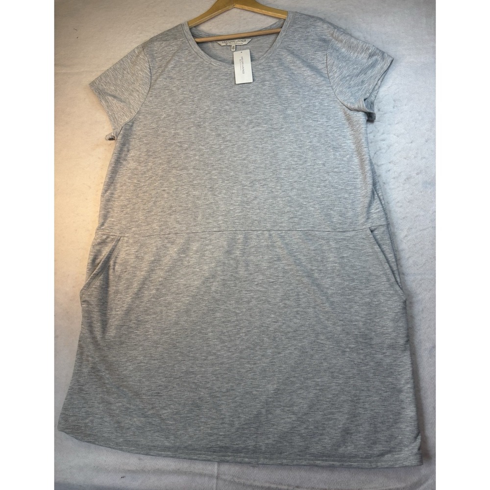 Live Love Lounge Karen Neuburger Sz 2X Casual Dress Short Sleeve Gray Soft NWT